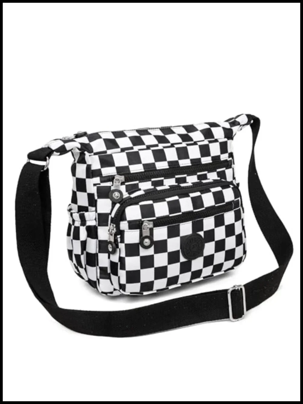 Waterproof Nylon Satchel Handbag - 10 Pockets - Shoulder Bag Purse with Top
